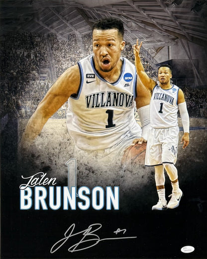 Jalen Brunson Signed 16x20 Framed Photo Villanova Auto Knicks Finals MVP JSA COA