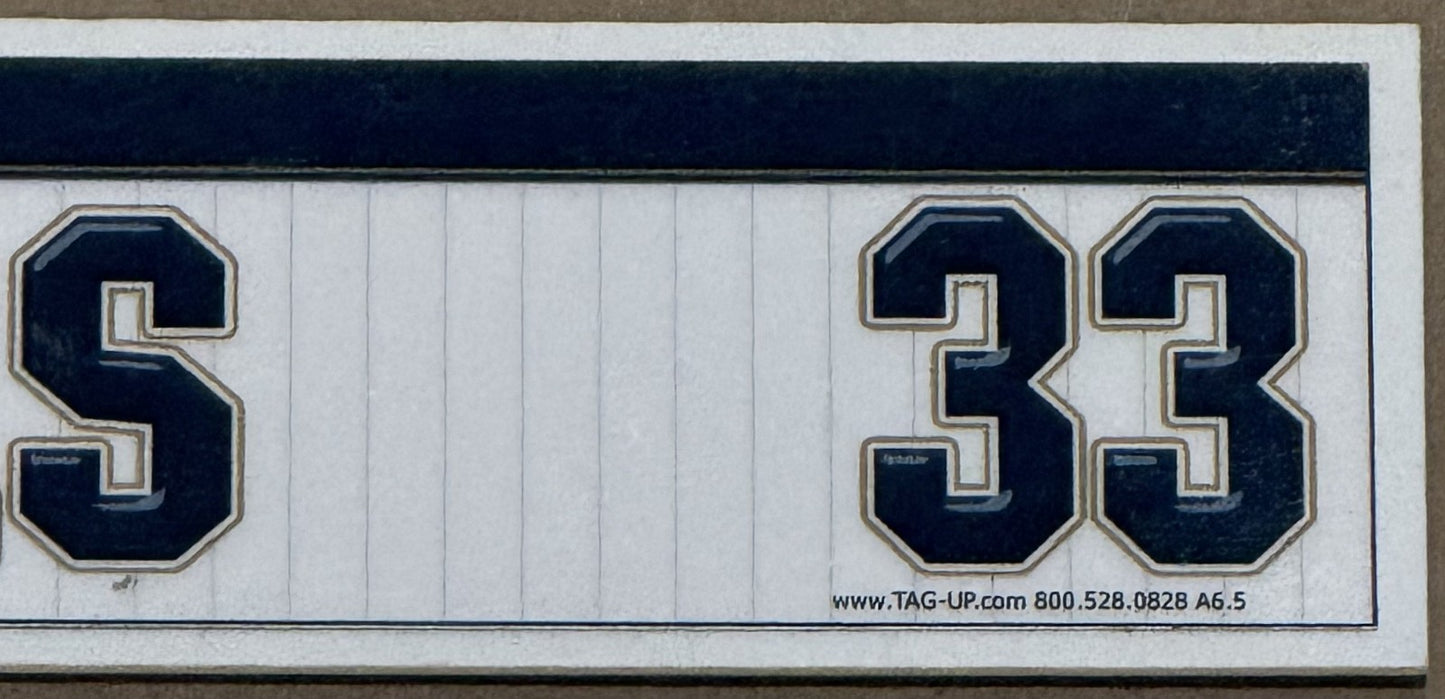 David Wells Signed Yankees Old Timers Day Game Used Locker Nameplate PG Auto COA