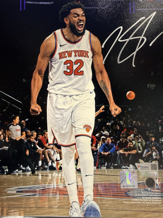 Karl Anthony Towns Signed 8x10 Framed Photo w/Coin Auto Fanatics COA NY Knicks