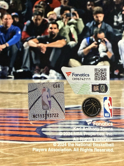 Karl Anthony Towns Signed 8x10 Framed Photo w/Coin Auto Fanatics COA NY Knicks