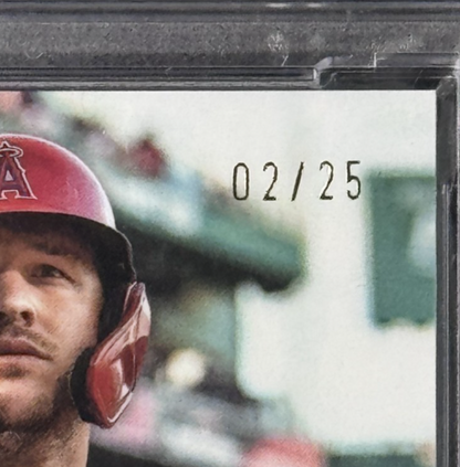 2022 Topps MLB Mike Trout Major League Mat Patch Auto LE/25 #MLMAMT PSA 9 Angels