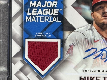 2022 Topps MLB Mike Trout Major League Mat Patch Auto LE/25 #MLMAMT PSA 9 Angels