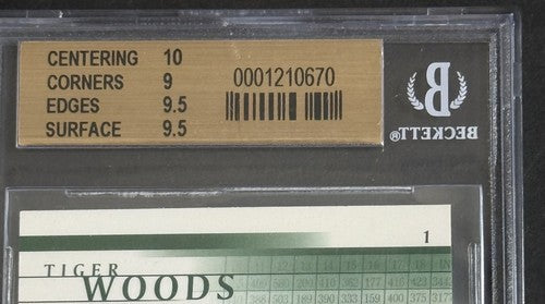 2001 Upper Deck Tiger Woods Rookie RC #1 BGS 9.5 GEM MINT 10 Centering