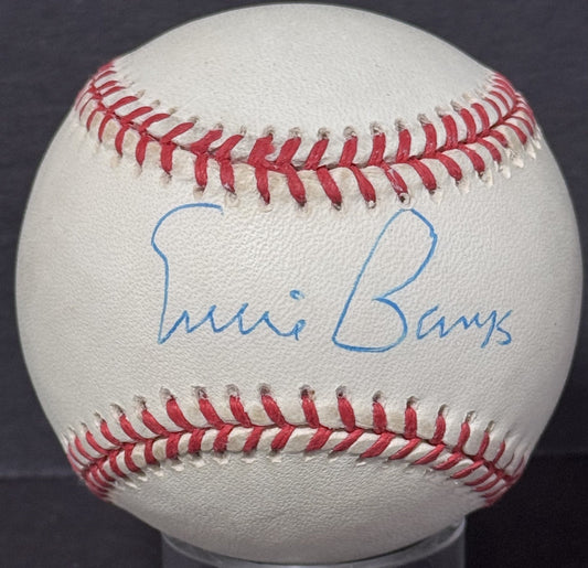 Ernie Banks Signed Official NL (Coleman Jr Pres) Baseball Auto PSA COA Cubs HOF