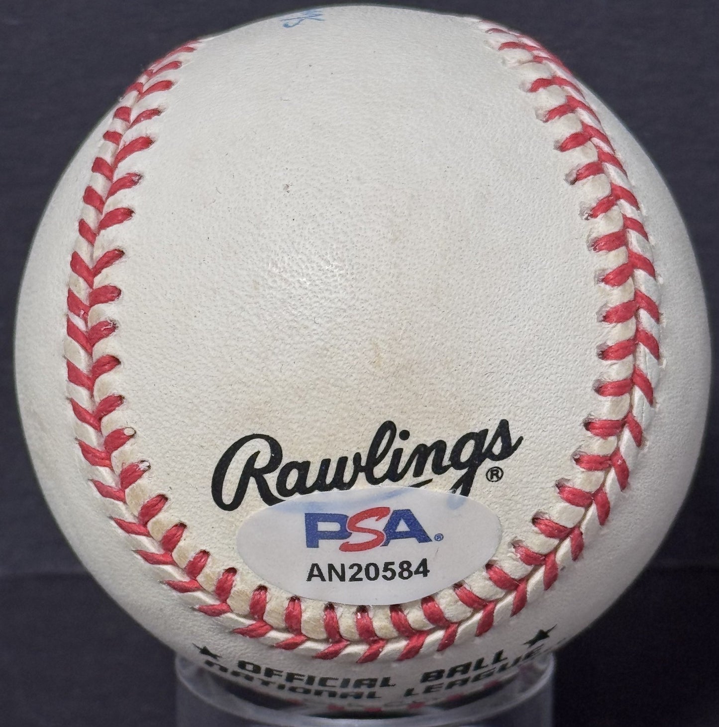 Ernie Banks Signed Official NL (Coleman Jr Pres) Baseball Auto PSA COA Cubs HOF