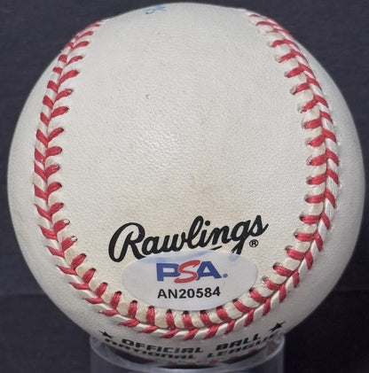 Ernie Banks Signed Official NL (Coleman Jr Pres) Baseball Auto PSA COA Cubs HOF