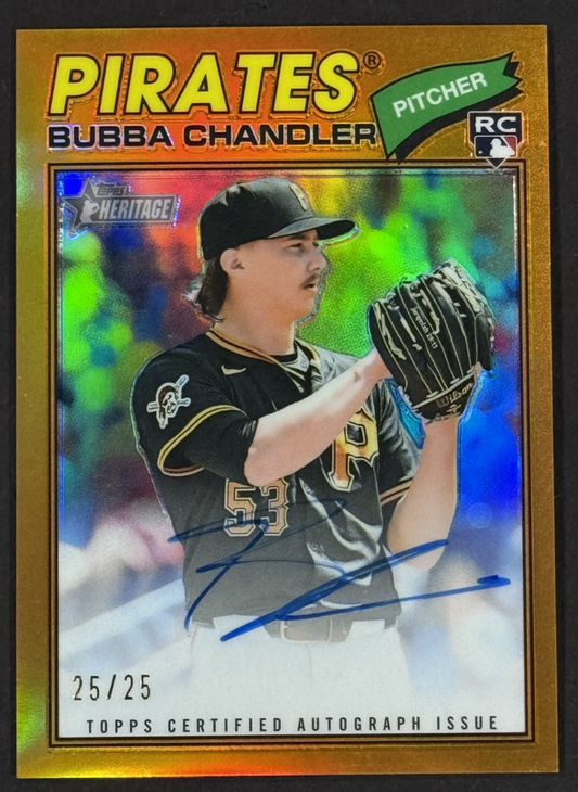 2026 Topps Heritage Bubba Chandler Orange RC Auto 25/25 Pirates Rookie Mint