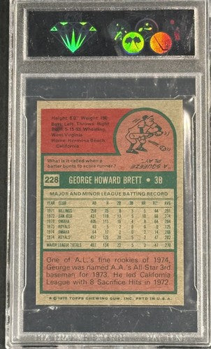 1975 Topps Mini Set-Break #228 George Brett RC Mint Graded 9 Rookie Sharp Beauty
