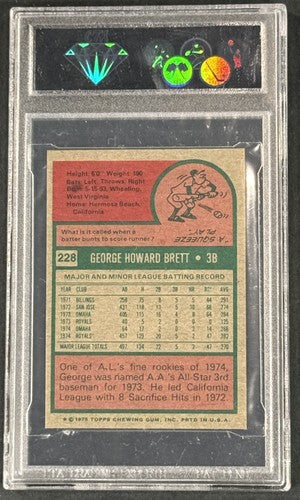 1975 Topps Mini Set-Break #228 George Brett RC Mint Graded 9 Rookie Sharp Beauty