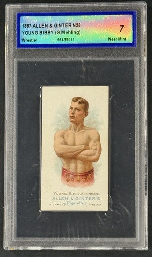 1887 N28 Allen & Ginter Wrestler Young Bibby Geo Mehling Graded 7 Nm Near Mint