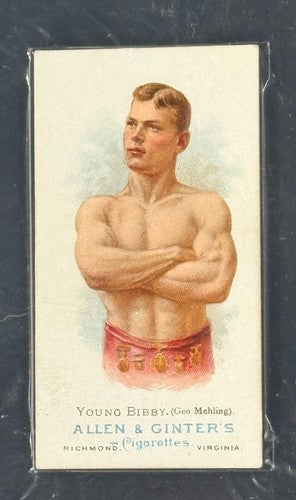 1887 N28 Allen & Ginter Wrestler Young Bibby Geo Mehling Graded 7 Nm Near Mint