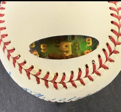 Ted Williams signed Official A.L Baseball HOF Auto Green Diamond # 9 Holo Coa