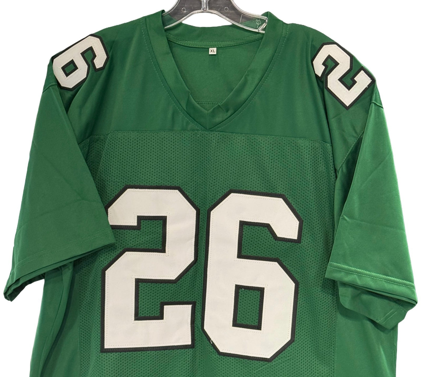Saquon Barkley Signed #26 Custom Jersey Sz XL 2024 OPOY Phi Eagles Auto BAS COA