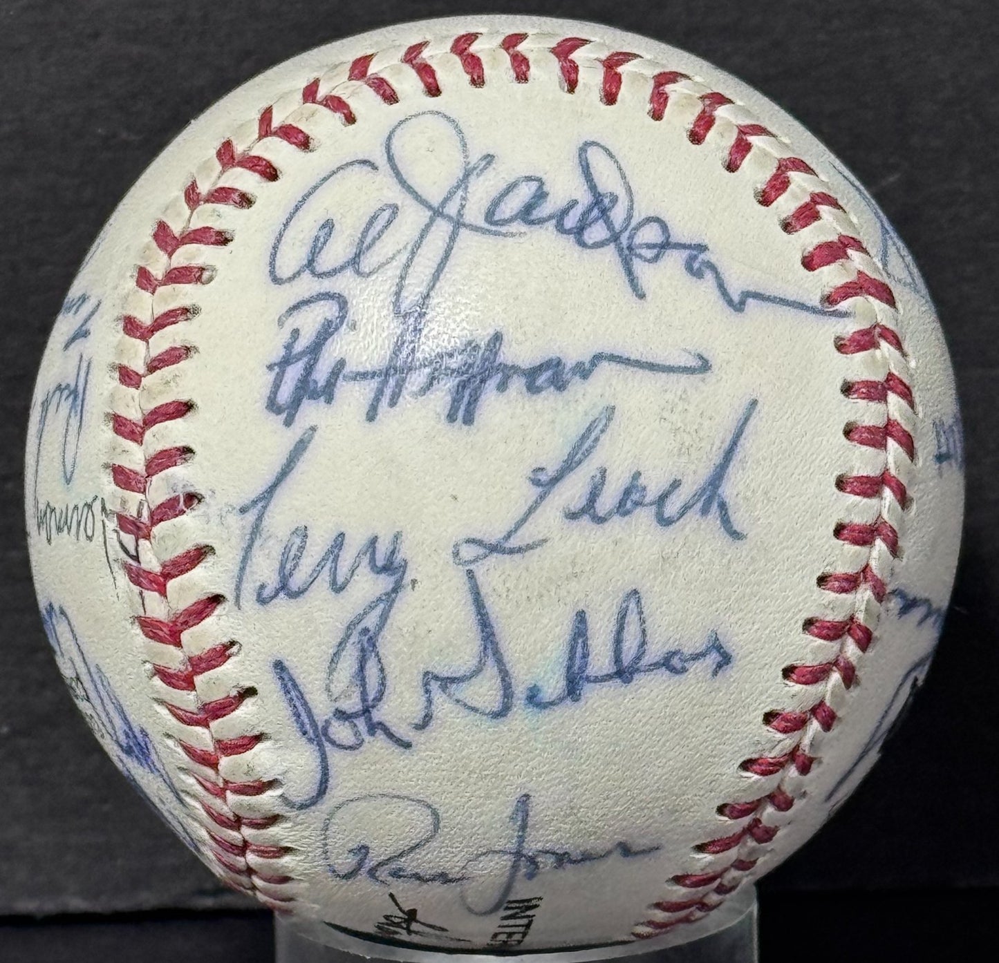 1984 Tidewater Tides Team Signed Wilson International Baseball Auto CBM COA Mets