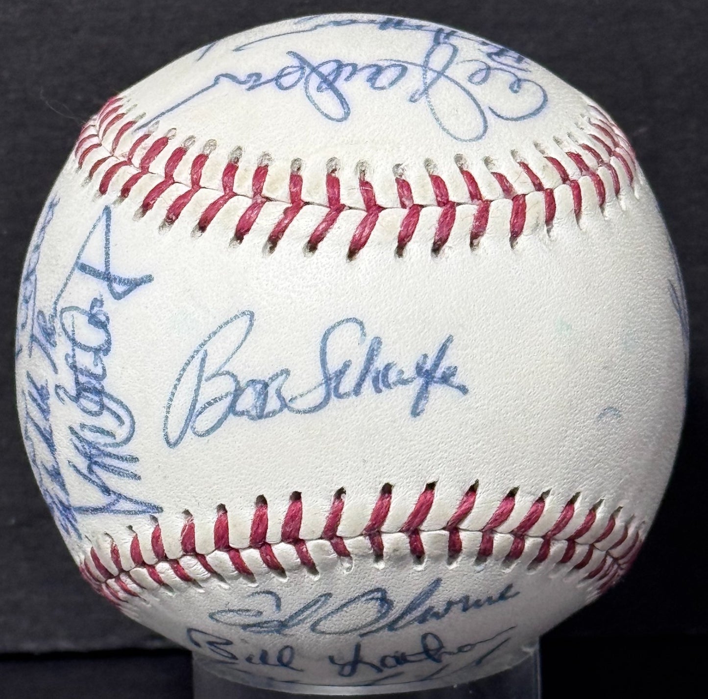 1984 Tidewater Tides Team Signed Wilson International Baseball Auto CBM COA Mets