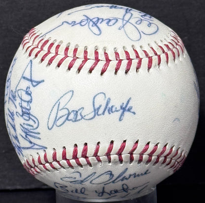 1984 Tidewater Tides Team Signed Wilson International Baseball Auto CBM COA Mets