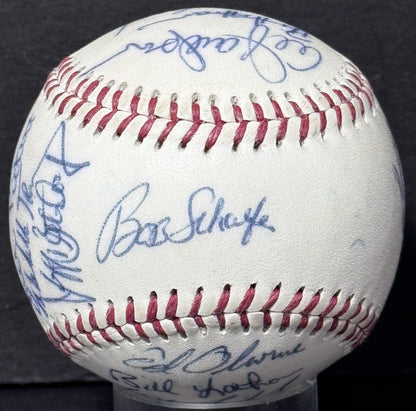 1984 Tidewater Tides Team Signed Wilson International Baseball Auto CBM COA Mets