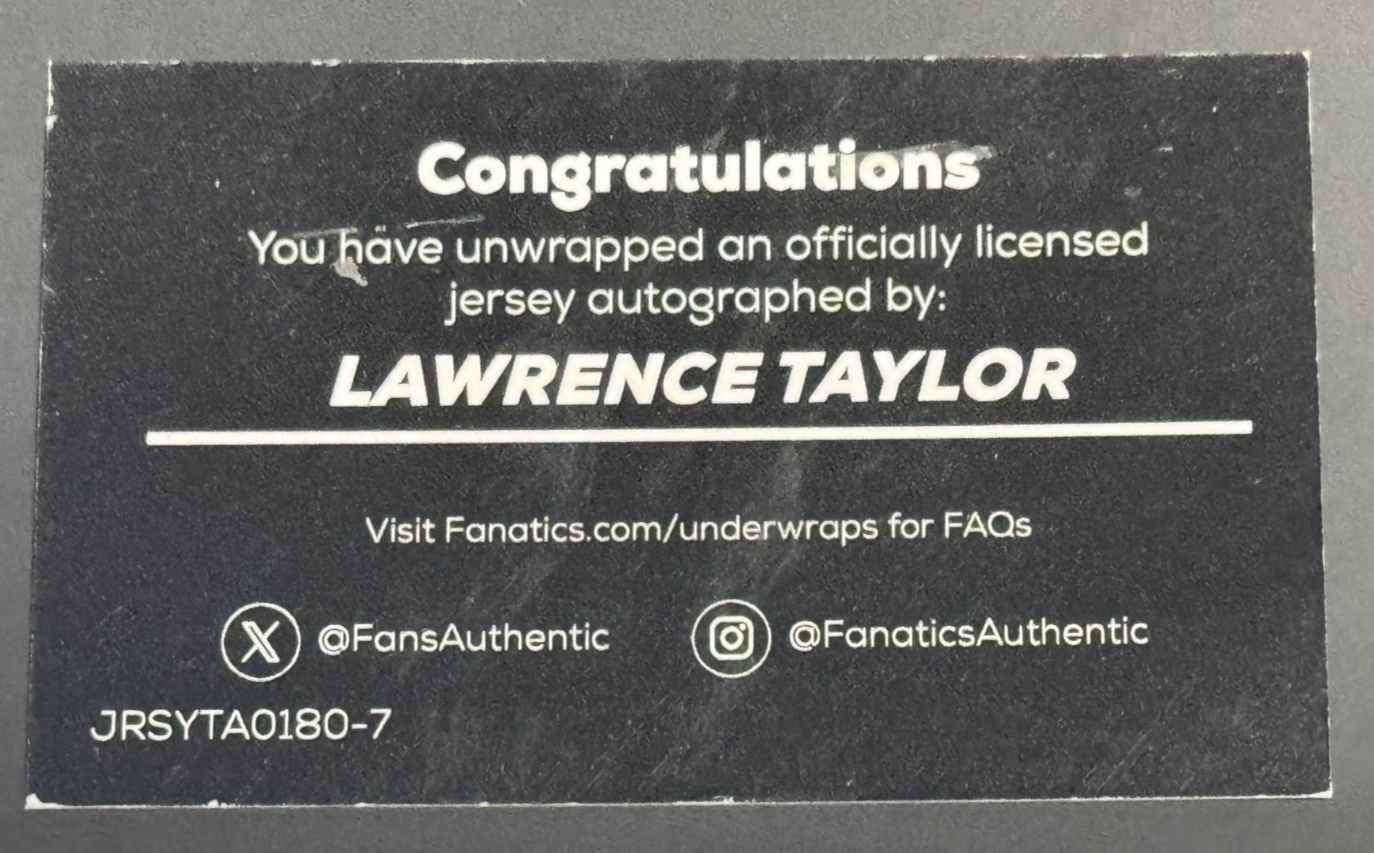 Lawrence Taylor Signed Mitchell & Ness Auth Jersey W/Patch Giants Auto Fanatics