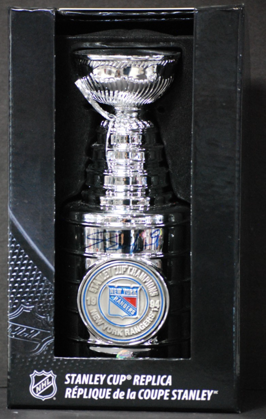 Adam Graves Signed Mini Replica Stanley Cup Auto Steiner COA NY Rangers