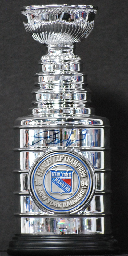 Adam Graves Signed Mini Replica Stanley Cup Auto Steiner COA NY Rangers