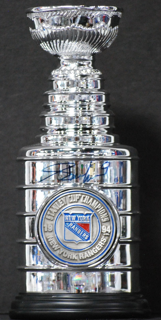 Adam Graves Signed Mini Replica Stanley Cup Auto Steiner COA NY Rangers