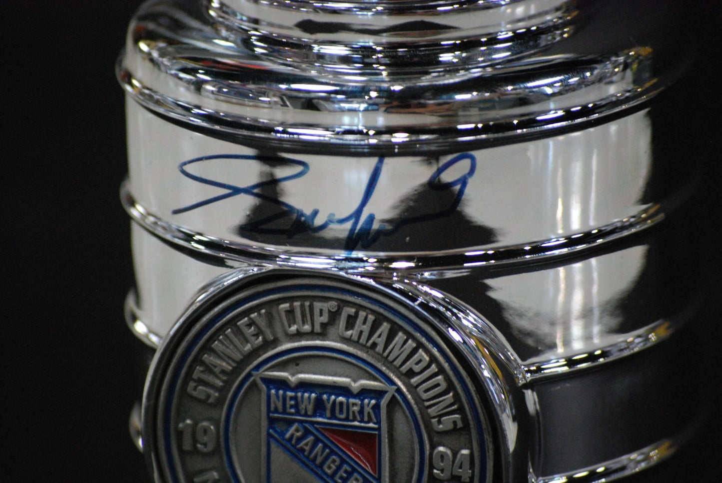 Adam Graves Signed Mini Replica Stanley Cup Auto Steiner COA NY Rangers