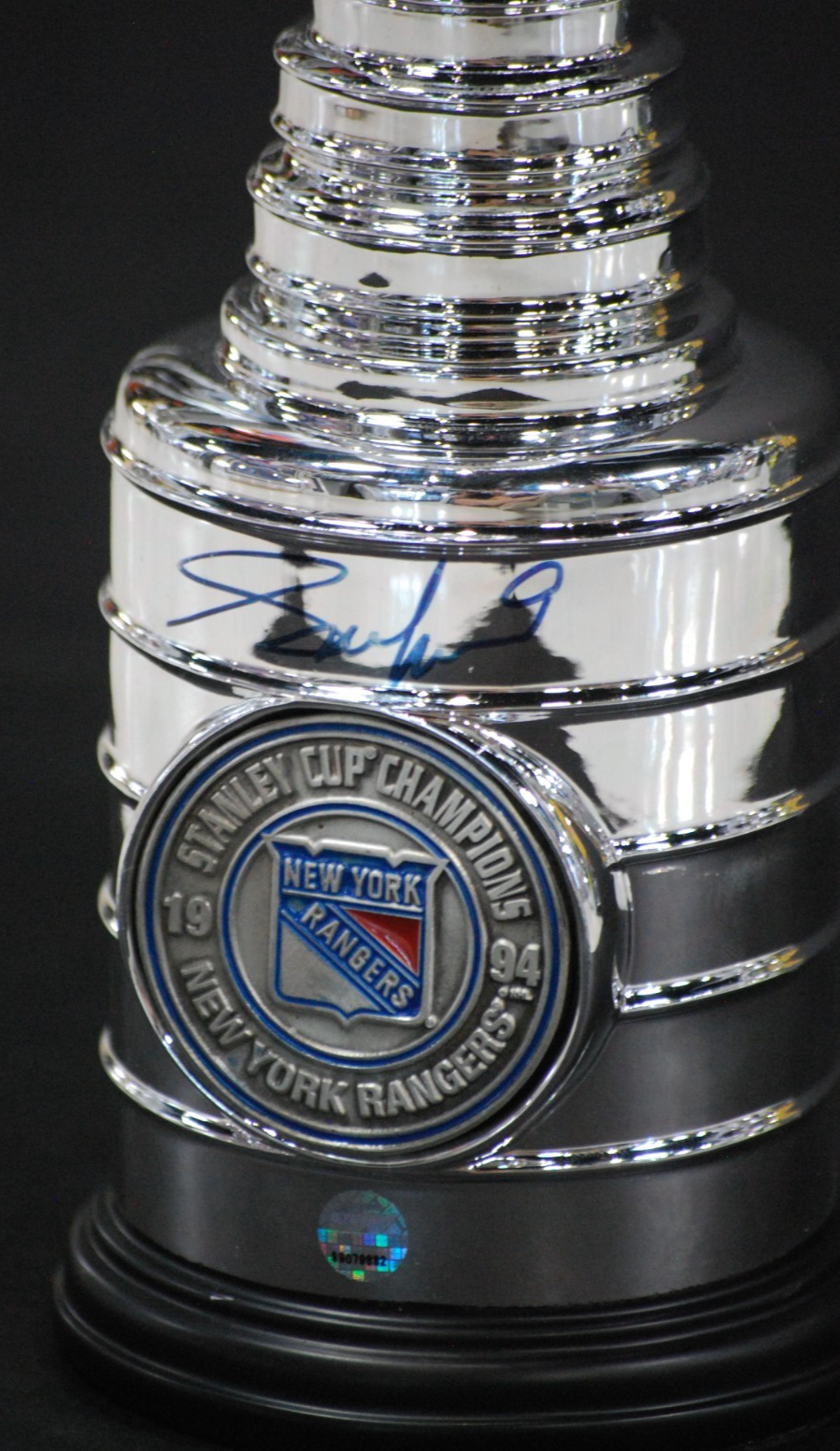 Adam Graves Signed Mini Replica Stanley Cup Auto Steiner COA NY Rangers