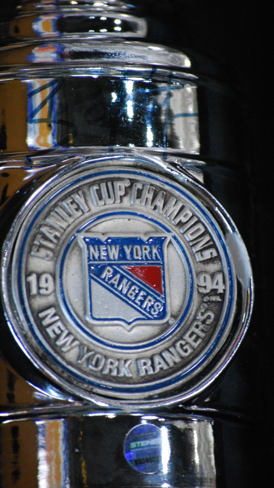 Adam Graves Signed Mini Replica Stanley Cup Auto Steiner COA NY Rangers