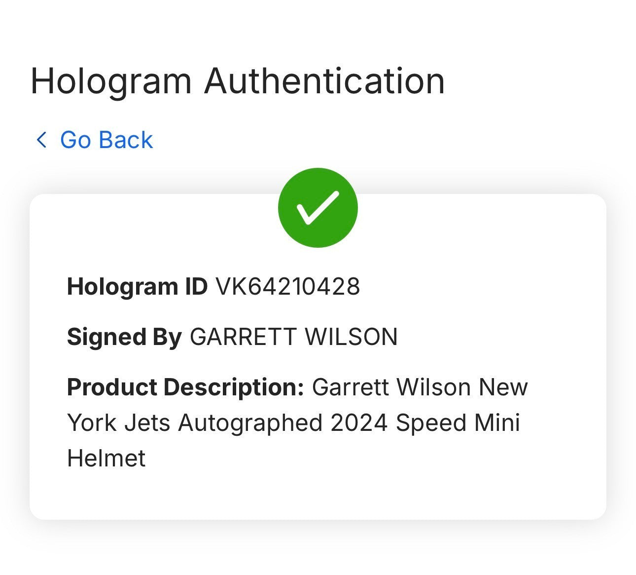 Garrett Wilson Signed NY Jets Speed Mini Helmet Auto Fanatics COA