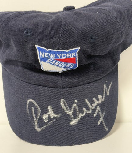 Rod Gilbert Signed Head Shots NY Rangers Adjustable Hat Hof # 7 Auto PSA COA