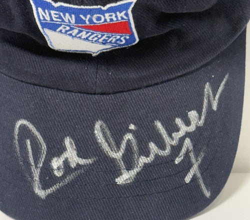 Rod Gilbert Signed Head Shots NY Rangers Adjustable Hat Hof # 7 Auto PSA COA