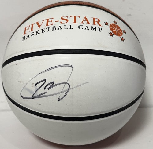 LeBron James Signed The rock Basketball Five Star Vintage Early Auto MVP JSA LOA