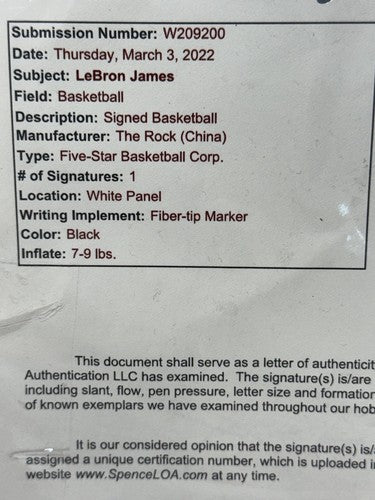 LeBron James Signed The rock Basketball Five Star Vintage Early Auto MVP JSA LOA
