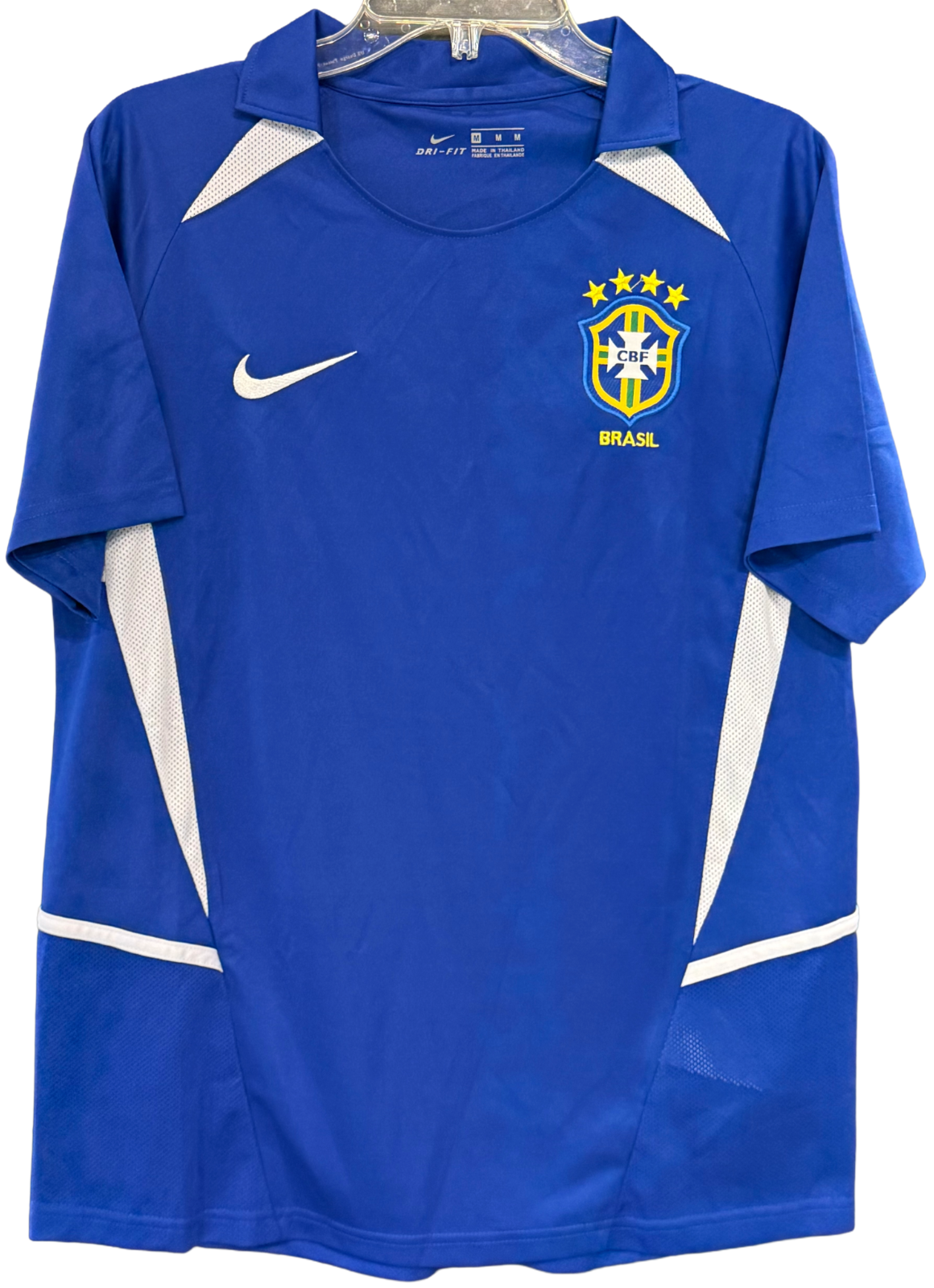 Ronaldinho Signed Nike Blue Brazil National Team Soccer Jersey Sz M Auto BAS COA