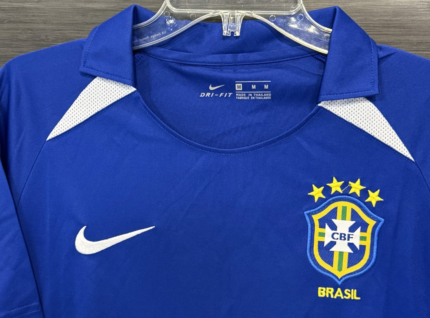 Ronaldinho Signed Nike Blue Brazil National Team Soccer Jersey Sz M Auto BAS COA