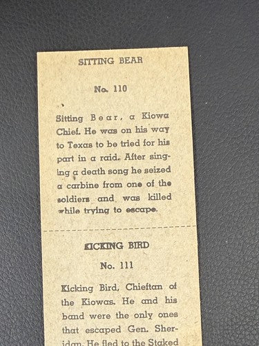 R184-2 Strip Card SET of 16 American Indian Chiefs 1930's UNCUT Sitting Bull Nm