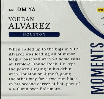 2020 Panini Immaculate Debut Moments Yordan Alvarez Patch Rookie Auto /99 Astros