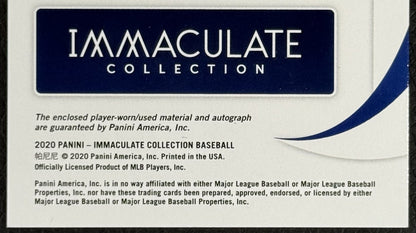 2020 Panini Immaculate Debut Moments Yordan Alvarez Patch Rookie Auto /99 Astros