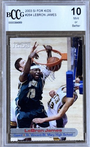 2003 Sports Illustrated for Kids #264 LeBron James Rookie Beckett Bccg 10 MINT