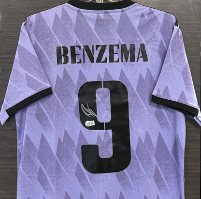 Karim Benzema Signed Adidas Real Madrid 2022/23 Away Jersey Auto BAS COA Size L