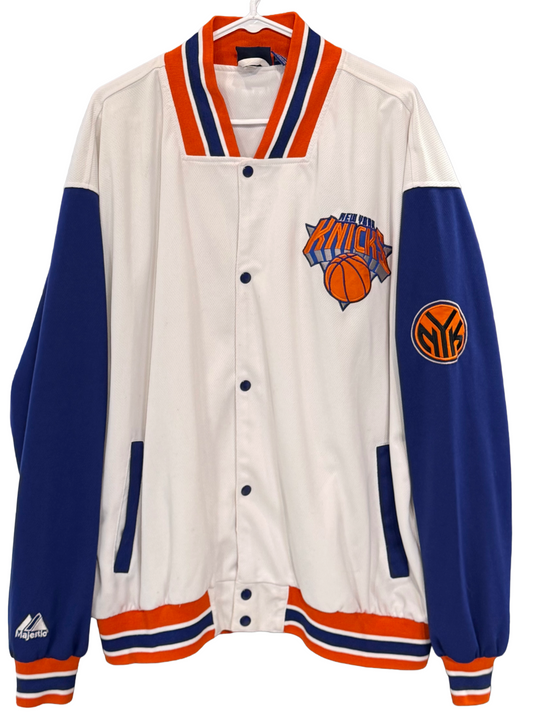 NY Knicks Vintage Majestic NBA Authentic Team Button Jacket Mens Size XXL NWOT
