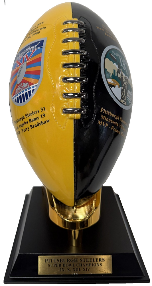 Danbury Mint Pittsburgh Steelers Super Bowl Dynasty Porcelain Trophy Bradshaw