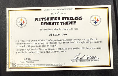 Danbury Mint Pittsburgh Steelers Super Bowl Dynasty Porcelain Trophy Bradshaw