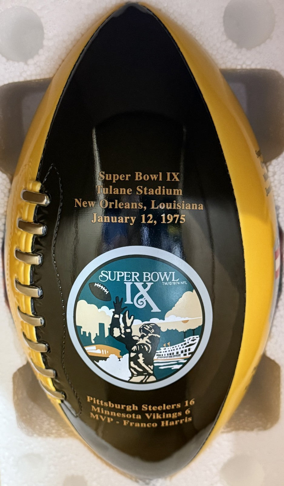 Danbury Mint Pittsburgh Steelers Super Bowl Dynasty Porcelain Trophy Bradshaw