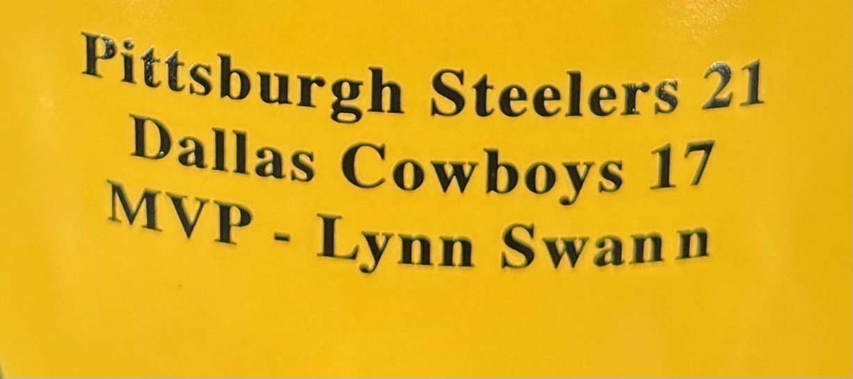 Danbury Mint Pittsburgh Steelers Super Bowl Dynasty Porcelain Trophy Bradshaw