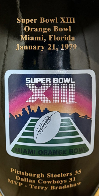 Danbury Mint Pittsburgh Steelers Super Bowl Dynasty Porcelain Trophy Bradshaw