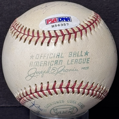 Yankees Signed Cronin Baseball Billy Martin Mickey Mantle Berra HOF 8 Auto PSA