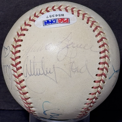 Yankees Signed Cronin Baseball Billy Martin Mickey Mantle Berra HOF 8 Auto PSA