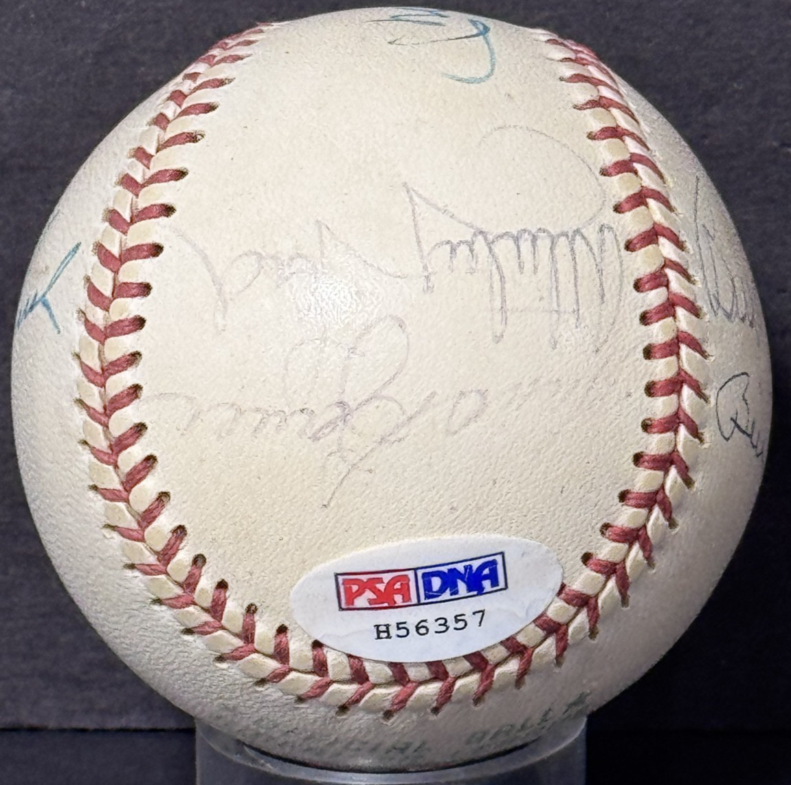 Yankees Signed Cronin Baseball Billy Martin Mickey Mantle Berra HOF 8 Auto PSA