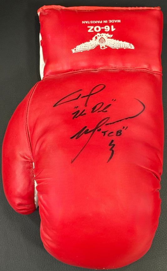 Tommy Morrison Signed 16 0z Red Boxing Glove The Duke TCB Auto Rocky CBM COA